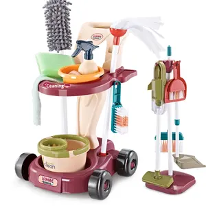 ชุดไม้กวาดและที่ตักขยะพลาสติกสำหรับเด็กของเล่นเลียนแบบสำหรับทำความสะอาดทำความสะอาดบ้านสำหรับ<span class=keywords><strong>เด็ก</strong></span>ผู้ชายและเด็กผู้หญิง - Product Image 1