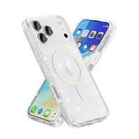Coque de téléphone magnétique à paillettes motif Terminator antichoc pour iPhone 18 Pro Max 17 16 15 14