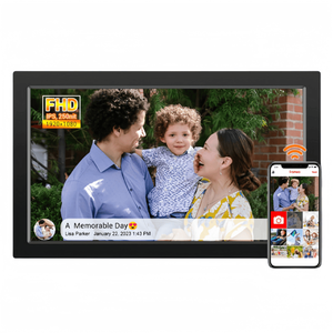 Cadre photo numérique WiFi intelligent de 21.5 pouces en usine Conception en pierre de brique en plastique Lecture vidéo de mémoire 32G MP4 Audio MP3 AVI - Product Image 4