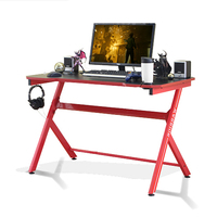 Bureau d'ordinateur de bureau moderne et simple GUOGE, cadre en acier, plateau en bois, multifonctionnel, durable, table de jeu