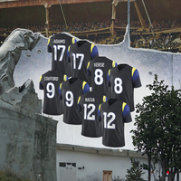 Nuevas Camisetas de Fútbol Americano Sublimadas Personalizadas Unisex de Talla Grande, Manga Corta, Verano, Cosidas, Transpirables, 100% Poliéster