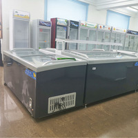 Congélateur à crème glacée compact à température unique de 150L Congélateur à refroidissement direct à portes vitrées à ouverture par le haut