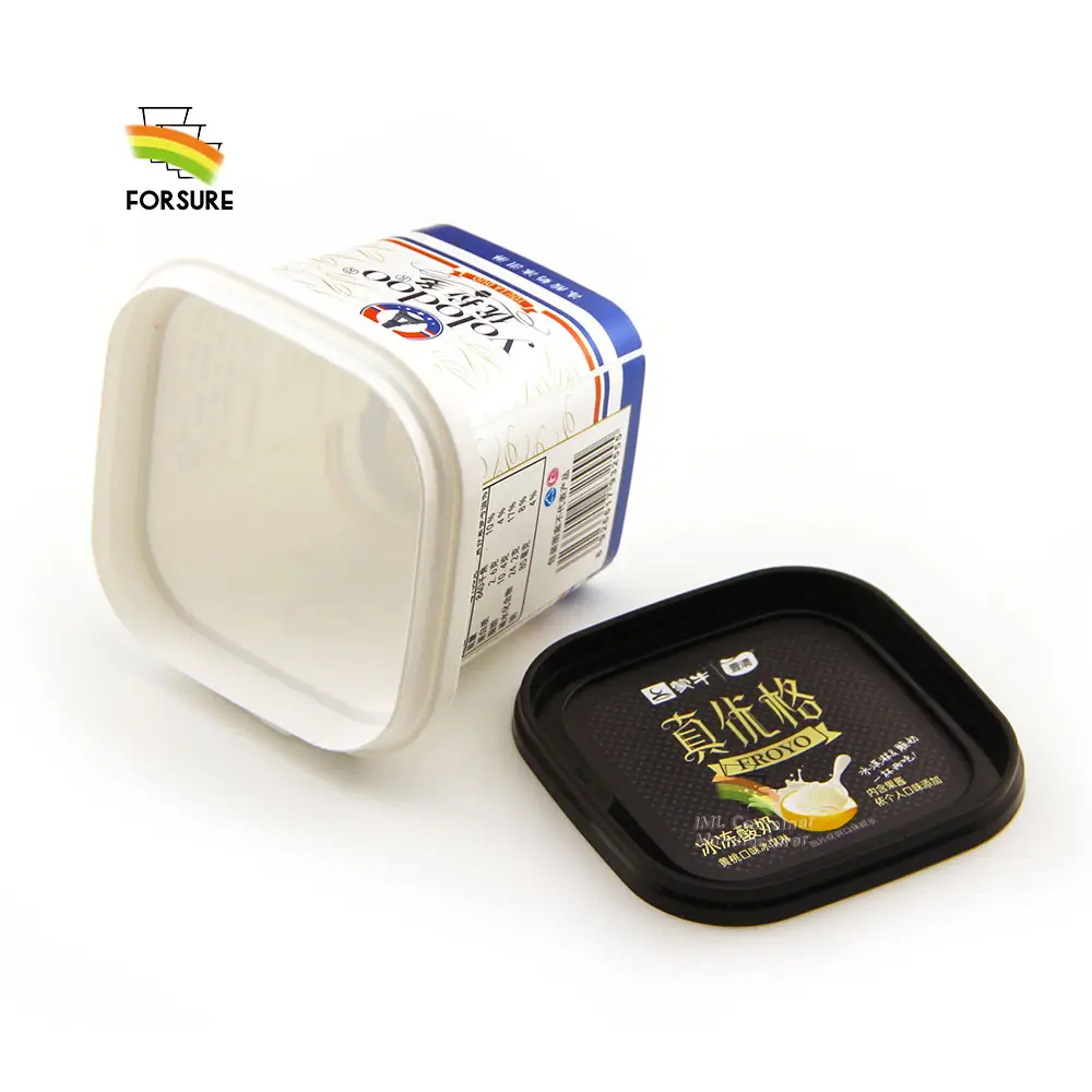 OEM Factory 250ml Plastic Containers With Lids Plastic 8.5oz PP Yoghurt Cups Customized IML Packaging Ice Cream Container
