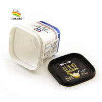 Récipients en plastique OEM de 250ml avec couvercles Gobelets en plastique PP de 8.5oz pour yaourt Emballage IML personnalisé Récipient pour crème glacée