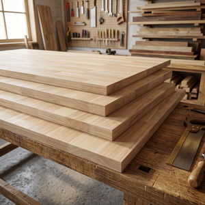 Panneau en bois de caoutchouc à jointures à languettes personnalisable de 2440 mm pour meubles, robuste et durable - Product Image 2