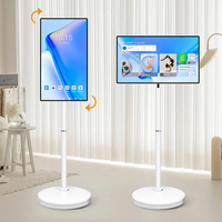 Écran intelligent blanc de 24 pouces, écran IPS mobile avec recharge, 128 Go de mémoire intégrée, haut-parleur, téléviseur portable interactif intelligent