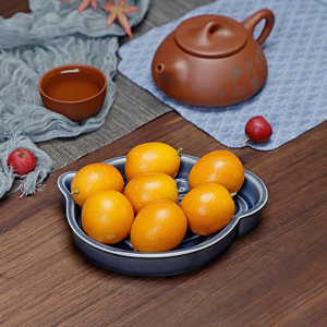 Ceramic Teapot Fruit Plate Irregular Shape Porcelain Handmade Retro Wedding <b>Snack</b> <b>Tray</b> Chinese Style Luxury Pastry Dish - Product Image 2