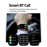 Reloj Inteligente con Bomba de Aire para Medir la Presión Arterial, Pantalla AMOLED Cuadrada, Correa de Silicona, para Llamadas y Monitoreo de Salud para Personas Mayores