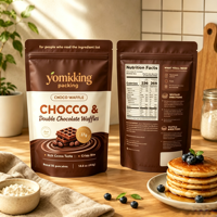 Sacs Doypack personnalisés à fermeture éclair supérieure pour emballage alimentaire congelé, frites, gaufres et mélange de crêpes, avec impression numérique