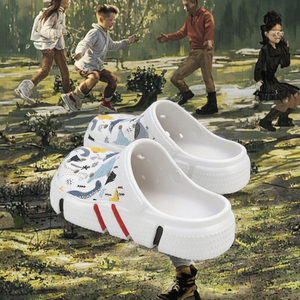 Sabots en EVA pour enfants, semelle souple, bout ouvert, chaussures d'eau d'intérieur, semelle épaisse blanche - Product Image 2