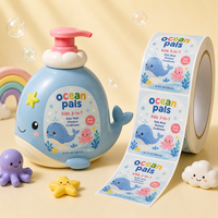 Étiquettes cosmétiques pour enfants imprimées sur mesure, résistantes à l'eau et à l'huile, autocollantes, pour bouteilles, shampooings et gels douche pour enfants