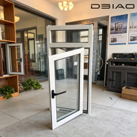 Ventana Abatible de Aluminio con Marco Delgado Moderno Personalizado, con Doble Vidrio Templado Insonorizado para Apartamentos, Dormitorios en Edificios Altos y Exteriores