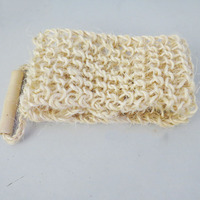 Éponge de bain à manche en bois avec sangle en sisal, exfoliante pour peaux mortes, serviette de douche, ceinture de soin corporel, entièrement naturelle, éliminant les odeurs