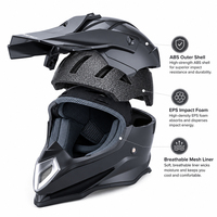 Casque de moto homologué DOT ECE, ABS, pour adulte, ATV, moto tout-terrain, casque intégral pour motocross