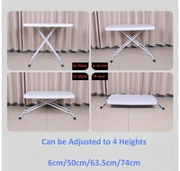 Table à manger pliable réglable en hauteur en plastique, avec cadre métallique durable, pour extérieur, jardin, hôpital, parc - Vente en gros usine
