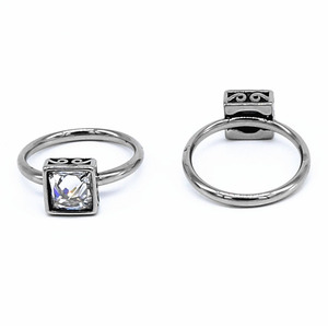 yunnique Geometric Pinky <b>Ring</b> <b>Titanium</b> Steel Bezel Setting Unisex Jewelry Gift - Product Image 5