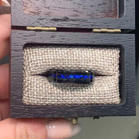 Bague de mariage pour homme en carbure de tungstène noir 6mm 8mm, design de luxe, avec incrustation de feuilles bleues, ajustement confortable