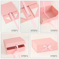 Boîte pliable de luxe personnalisée avec logo, vente en gros, boîte en carton pliée à plat pour les petites entreprises