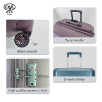 Ensemble de bagages à roulettes DWL Donguan Factory noir/violet/bleu PP durable valise de voyage légère à l'aéroport avec serrure Tsa