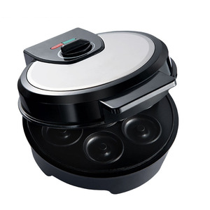 Máquina para hacer donuts de acero inoxidable, redonda, multifuncional, para panadería casera, con enchufe estadounidense, 4+ ranuras - Product Image 3