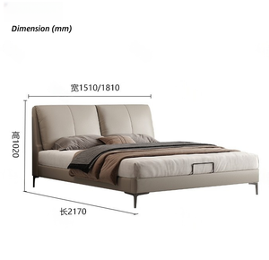 Demi-<span class=keywords><strong>lit</strong></span> en cuir moderne <span class=keywords><strong>de</strong></span> luxe avec coussin en plumes <span class=keywords><strong>de</strong></span> duvet cadre en bois massif et pieds en métal pour ensembles <span class=keywords><strong>de</strong></span> meubles <span class=keywords><strong>de</strong></span> chambre à coucher villa à la maison - Product Image 6