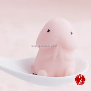 Exisiting Voorraad Leuke Plastic Rubber Penis Vorm Mini Squishy Speelgoed Mochi Squishies