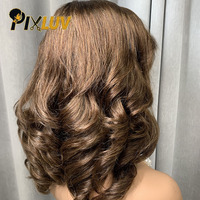 Perruques Bob en gros, perruques Lace Front en cheveux humains sans colle # Cheveux humains bouclés de 4 couleurs pour femmes noires