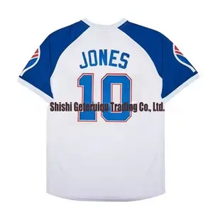 La mejor calidad #10 Chipper Jones #23 David Justice #24 Deion Sanders bordado personalizable American Baseball Jersey