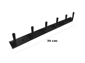 6 Pin Black Stainless Steel Cloth <b>Hook</b> <b>Wall</b> Mounted SS202 Heavy Duty Rustproof Door Towel Hanger Model 103-6 Black - Product Image 4