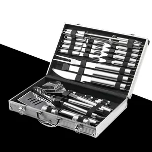 Conjunto de grelha para churrasco, a3304 aço inoxidável, grelha, conjunto de escova oxford, garfo, utensílios para churrasco, casa, ar livre