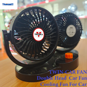 Ventilateur de tableau de bord portable 6,5 pouces pour <span class=keywords><strong>voiture</strong></span>, double tête 12V/24V, refroidissement à 360°, oscillation réglable, faible bruit pour véhicules - Product Image 5