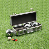 Boules de pétanque de haute qualité, 3 pièces, plaquées argent chromé, pour l'exercice physique, les sports de plein air, avec étui en aluminium