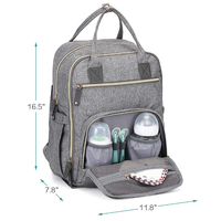 Sac à dos à couches, sacs à langer multifonctions pour bébé, sac à dos de voyage étanche avec matelas à langer et sangles de poussette