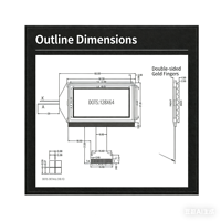 Écran graphique LCD à matrice de points YD COG12864, écran bleu, 3,3 V, circuit intégré de pilote ST7567, 65x37,35
