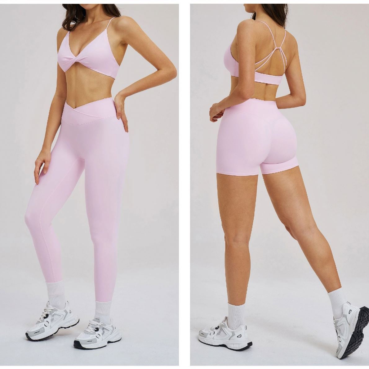 Women's Workout V-Neck Thin Strap Sports Bras Back Cross Fitness Backless Yoga Bra Breathable Exercise and Fitness Underwear