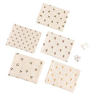 Selimut Bayi Muslin Katun Kerut 2 Lapis Unisex Lembut Bernapas Multi-Pola 100x100cm Semua Musim Model Selimut Bayi - Product Image 1