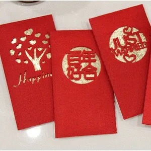 2023 factory custom design rabbit designfelt fabric luxury Red Packet Envelope Chinese New Year Red Pocket Traditional Hong Bao