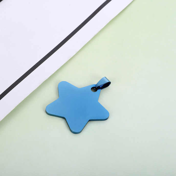 Stainless Steel Anti-lost Collars Name ID Tags Gifts for Dog Star Pet Collar Tags for Dog Owner Engraved Pet Tag