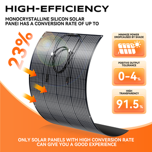 Panneaux solaires monocristallins légers et flexibles Rvpozwer 300W, efficacité 22%, garantie 25 ans, pour balcon, bateau, batterie - Product Image 1