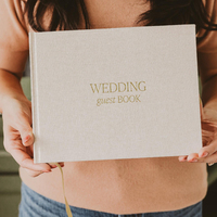 Livre d'or de mariage en tissu avec dorure à chaud