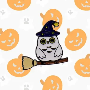 Cheap Metal Festival Spooky Gothic Ghost Brooch Lapel Pin Badge Custom Cute Cartoon Anime Hat Soft Enamel Halloween Pin