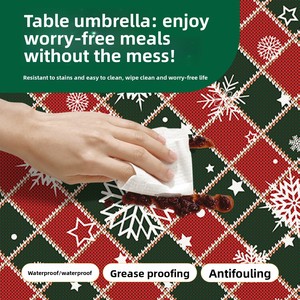 New Year Christmas Tablecloth Atmosphere Theme Red Plaid Style Long Strip Thanksgiving Party Decoration Table Cover - Product Image 2