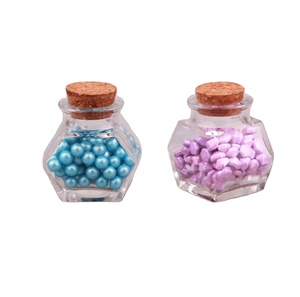 little glass spice saffron storage jar with cork lid