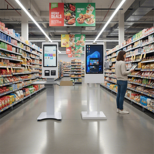 Kiosque mural Totem 21,5/23,8/32'' avec lecteur de code-barres NFC et écran tactile <span class=keywords><strong>pour</strong></span> commande et paiement en libre-service en supermarché - Product Image 4