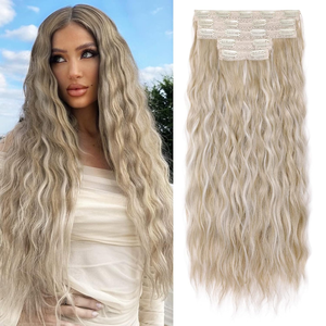 Extensions <span class=keywords><strong>de</strong></span> <span class=keywords><strong>cheveux</strong></span> naturels à clipser en une seule pièce, sans salon nécessaire, extensions <span class=keywords><strong>de</strong></span> <span class=keywords><strong>cheveux</strong></span> pour la moitié <span class=keywords><strong>de</strong></span> la tête, faciles à poser soi-même pour usage domestique - Product Image 2