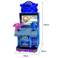 Vente en gros de 22 pouces lampe à LED simulateur d'arcade vidéo pistolet extraterrestre pour enfants 220V Machine de jeu à pièces en bois métal plastique
