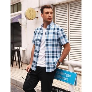 Custom Mens Plaid Button <b>Down</b> Shirt 4-Way Stretch Casual Wear - Product Image 4