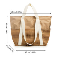 Bolso de playa de poliéster impermeable de gran capacidad con cierre de cremallera, a la moda, a prueba de arena, para viaje, disponible para envío transfronterizo.