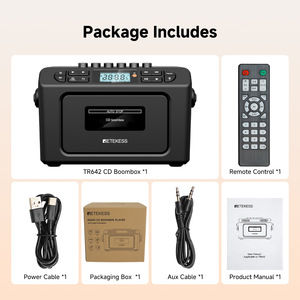 RetekeSS CD Player Tape Player USB TF Card Bluetooth Radio Boombox With Clock Alarm Portable Stereo System - Product Image 4
