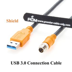 Câble de connexion industriel Plinkwirekb M8 A Code 4 broches mâle vers USB 3.0 A mâle IP67 pour capteurs de vision industrielle PLC - Product Image 4